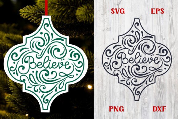 Believe Christmas Arabesque SVG: Crafts & Graphics for Editorial Warmth