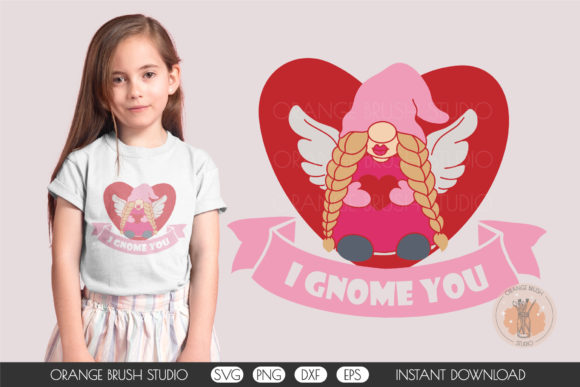 I Gnome You Gnome Girl Valentine SVG: Graphics for Crafts & Local Branding