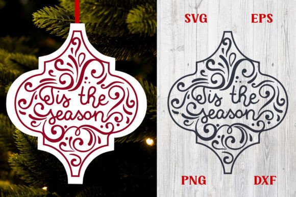 Tis the Season Christmas Arabesque SVG: Graphics for Crafts & Content